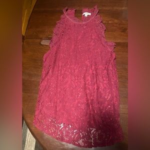 Maroon/wine lace top